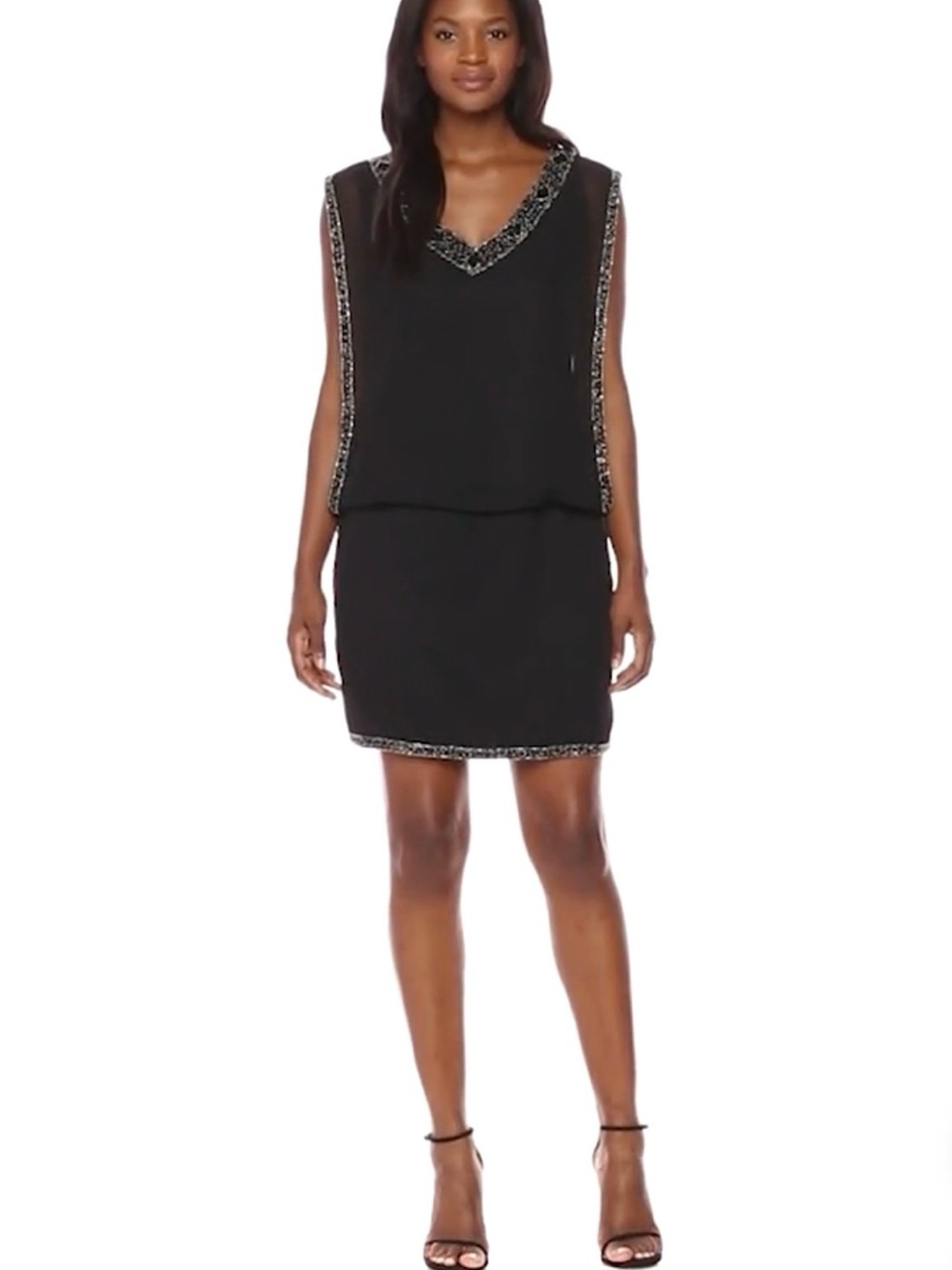 J Kara Womens Bead-Trim Cocktail Dress
